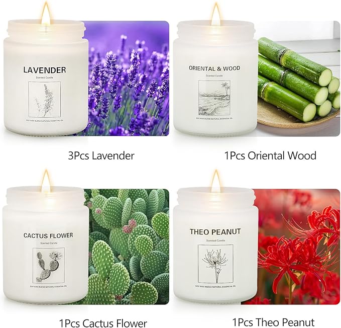 LOSNYA Scented Candles Set, 6 Pack 42OZ Aromatherapy Candle Gifts for Women, Lavender Candles, Natural Soy Wax Long Lasting Candle Gifts for Birthday Mother's Thanksgiving Day