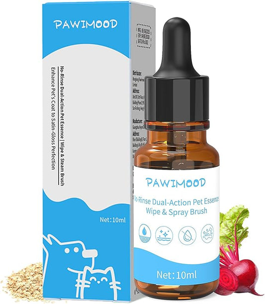 No-Rinse Pet Shampoo & Conditioner Essence for Dogs & Cats, Dilute Before Use, for Small/Medium Pets, Soothes Skin, Hydrates Coat, Pomegranate Scent, Suitable for Pet Steam Brush