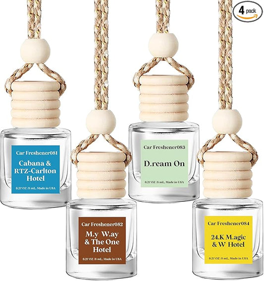 C Classy Car Air Freshener Hanging 4 Pack, Essential Oil Diffuser for C ar, Hotel Scent Air Freshener, Long-Lasting Fragrance, C ar Fresheners for Women&Men, Made in USA