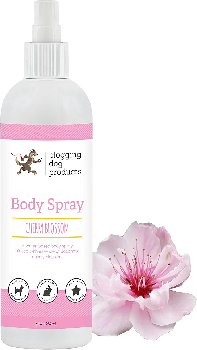 Dog Deodorizing Spray – Long-Lasting Dog Cologne & Pet Odor Eliminator – Cherry Blossom Scented Dog Perfume for Smelly Dogs – Safe, Refreshing Dog Grooming Spray