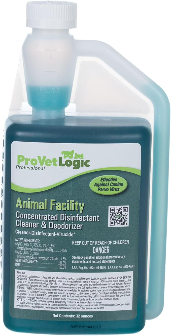 ProVetLogic Animal Facility Disinfectant Cleaner & Deodorizer (Concentrated) - 32oz AcuPro Bottle