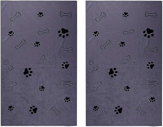Dog Towels for Drying Dogs,Microfiber Pet Grooming Towel Quick Drying Bathing Supplies Bathing Shower BeachTowel for Dogs Cats and Other Pets,Grey 2-Pack