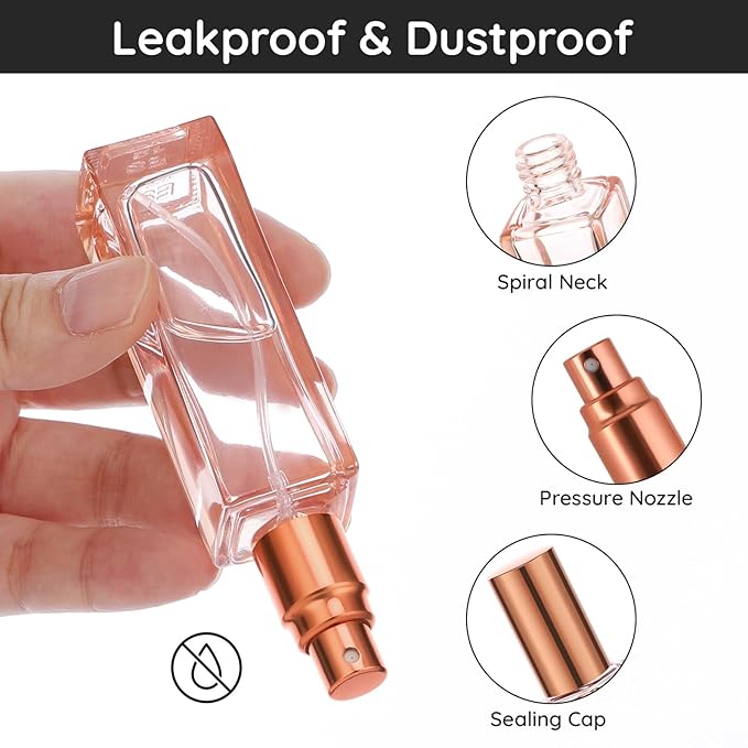 Segbeauty 5PCS Refillable Atomizer, 20ML Portable Travel Spray Bottle, Pocket Cologne Atomizer Cosmetic Fragrance Sample Container Sprayer Glass Perfume Bottles for Liquid Dispense