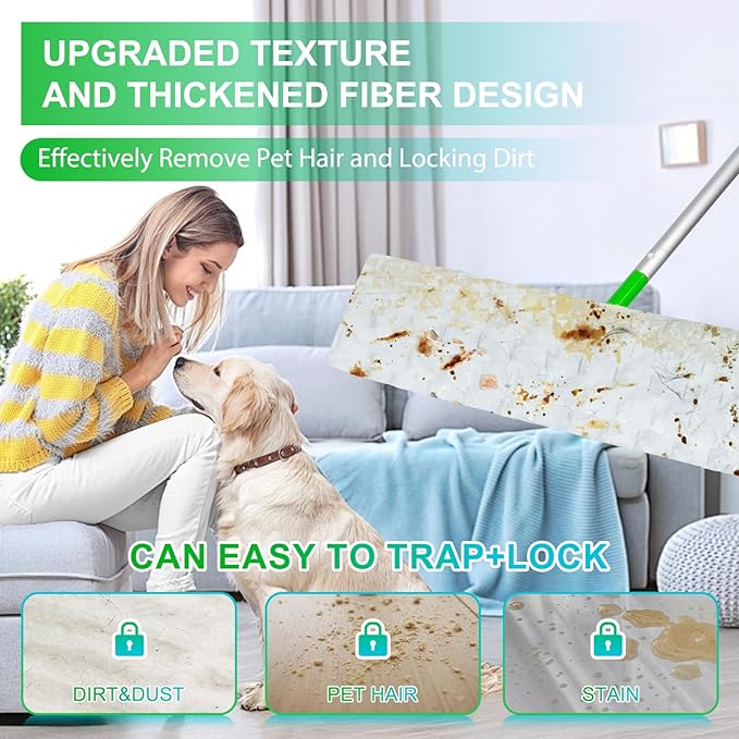 40 Count XL Heavy-Duty Dry+Wet Mop Cloths Kit for Swiffer Sweeper XL - Disposable XL Wet Pad Refills - Multi-Surface Pads Kit Includes 30 Dry Sweeping Cloths & 10 Wet Mopping Pads for Floor Cleaning