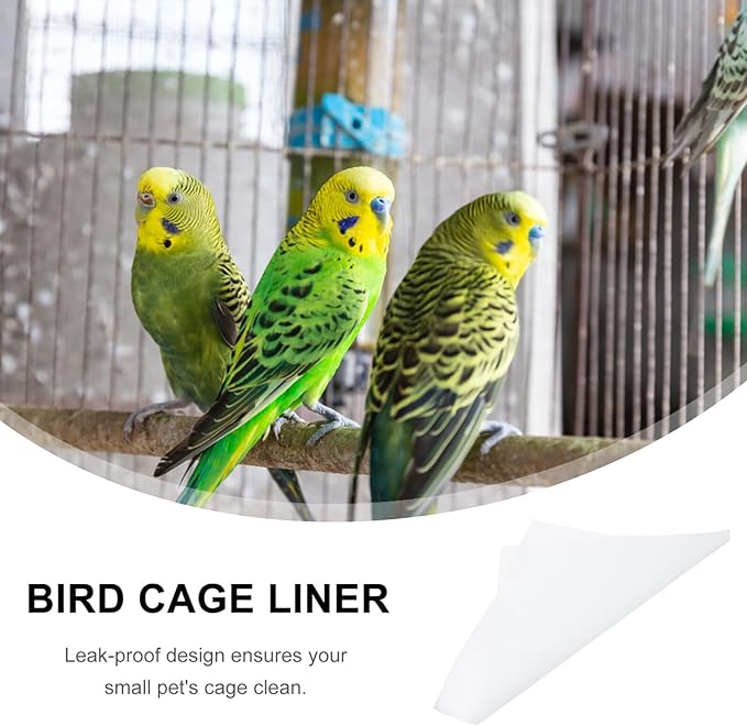 100PCS Disposable Parrot Cage Paper Liners Absorbent Urine Pads Breathable Bird Cage Cushion for and Easy Cleaning