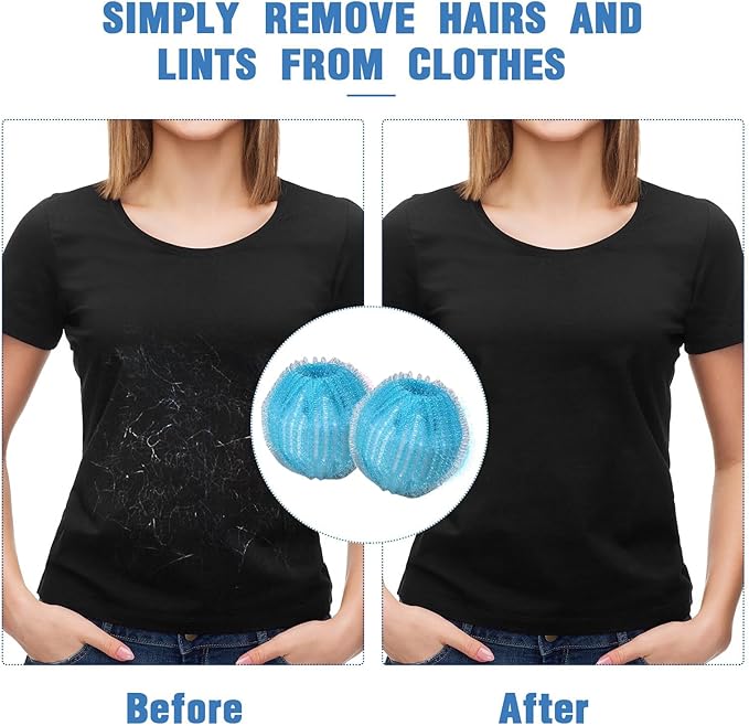 Upgrade Pet Hair Remover for Laundry, 12 PCS Reusable Dog & Cat Hair Remover for Laundry, Washing Machine Pet Hair Catcher for Clothes, Bedding, Won’t Damage Fabrics(Blue)