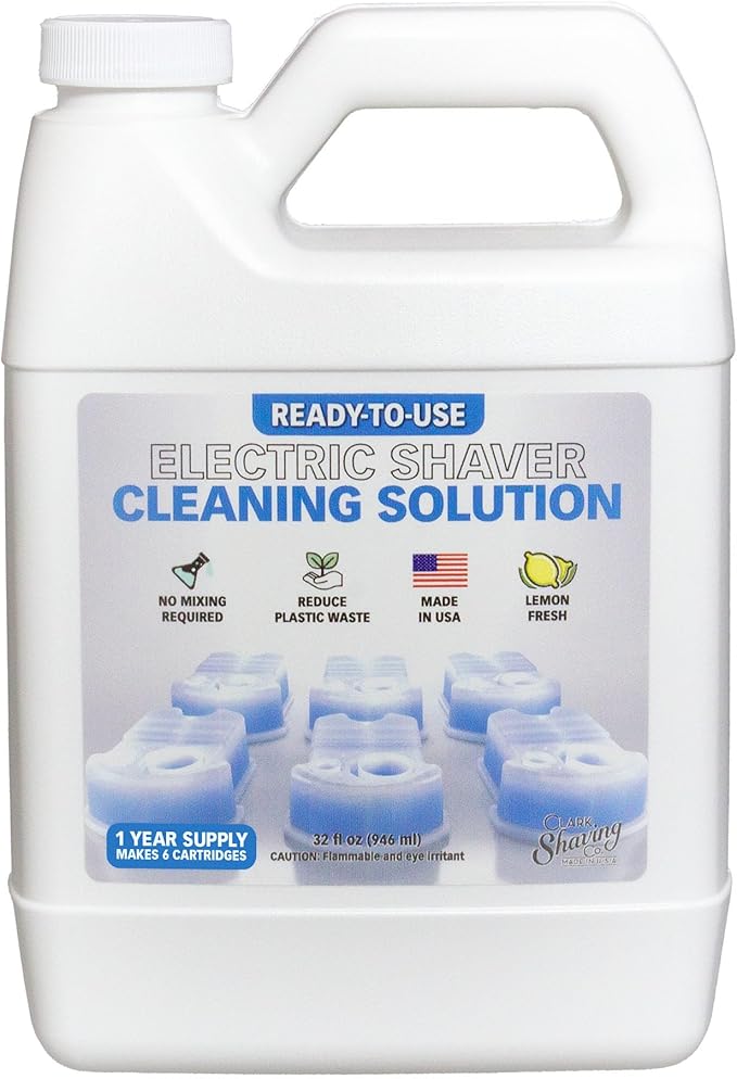 32oz Shaver Cleaning Solution & Easy Refill. Compatible with Braun Clean & Renew