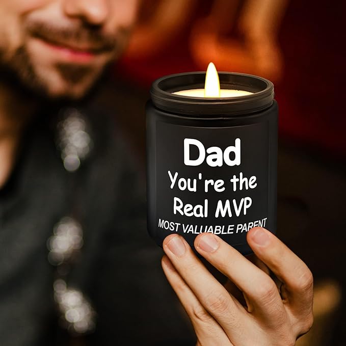 Lihome Gifts for Dad from Daughter Son - Funny Fathers Day & Birthday &Thanksgiving & Christmas Gifts, Smoke d Vanilla Scented Candle (7OZ)