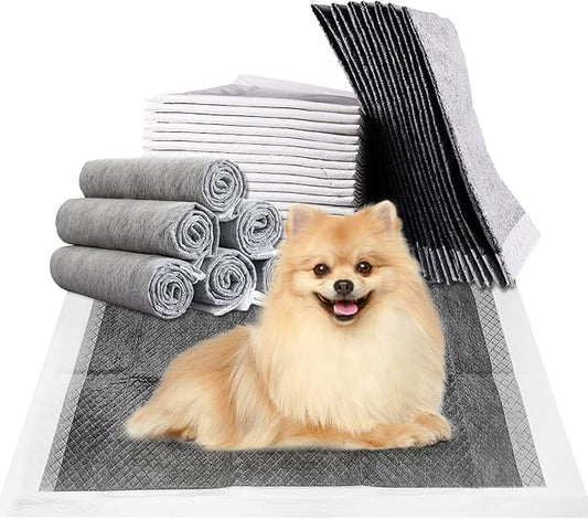 Fhiny Pee Pads for Small Dogs, 24" x 24" 40 PCS Large Disposable Puppy Pads Leak-Proof Super Absorbent Charcoal Potty Training Pad with Quick-Dry Surface for Dogs Puppies Cats Kittens or Small Pets