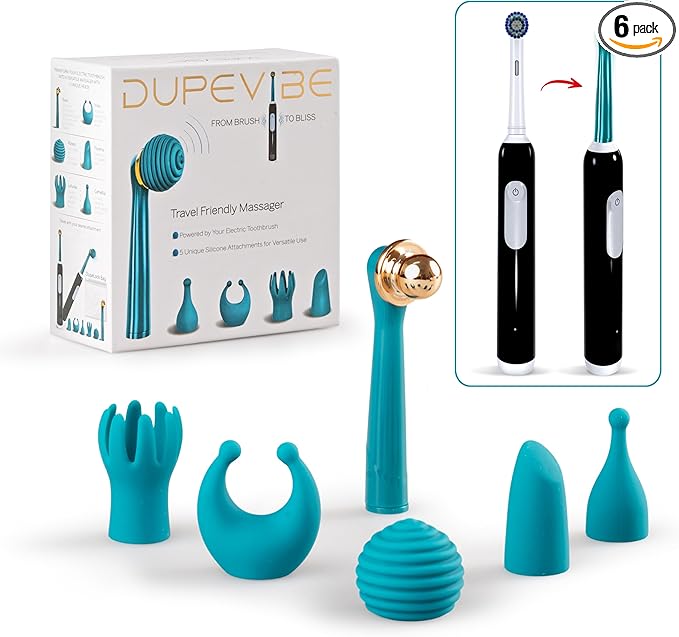 5-in-1 Silicone Massage Attachment Compatible with Rotating Electric Toothbrushes | Facial & Relaxation Tool | Travel-Friendly, Waterproof, Easy-Clean | Not for Sonic or iO Series