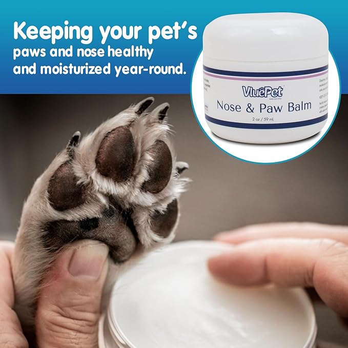 VLUEPET | Nose and Paw Balm | Natural, Lick-Safe Moisturizer & Protector for Cracked, Dry Paws & Nose | Paraben-Free, Sulfate-Free, No Dyes or Preservatives | Soothing Relief for Dogs and Cats (2 oz)