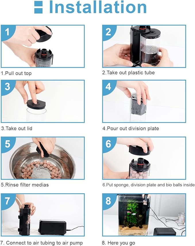 hygger Small Aquarium Bio Sponge Filter Mini Fish Tank Filter for Breeding Fry Betta Shrimp Tank 2-5 Gallon (Small)