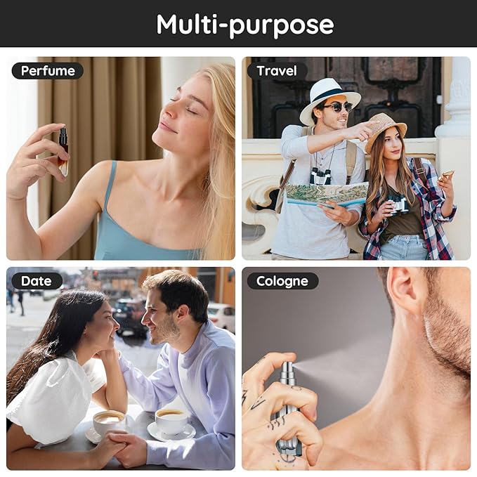 Segbeauty 10 Pack 0.34oz Empty Travel Cologne Sprayer, 10ml Multi-color Refillable Glass Perfume Atomizer Colorful, Portable Cologne Dispenser Spray Bottle Travel Size Sprayer Perfume Making Container