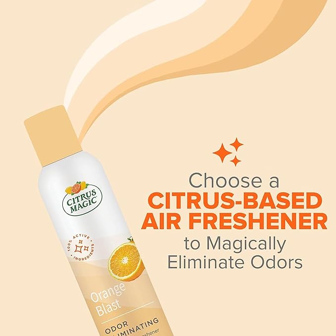 Citrus Magic Odor Eliminator Air Freshener Spray for Home, Orange Blast, 3-Ounce, Pack of 3
