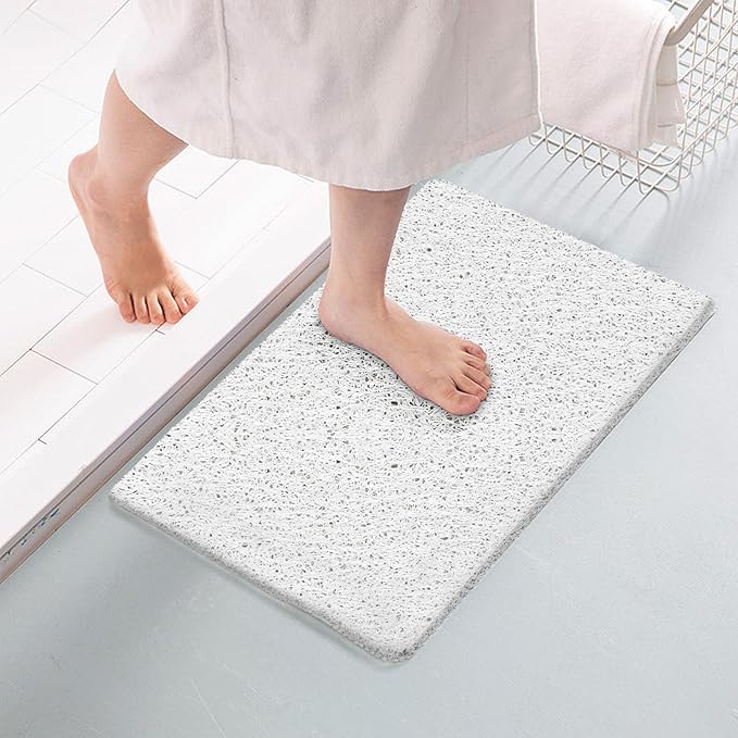Joyhalo Bathtub Mat Non Slip, Bath Mat for Tub, Shower Mats for Inside Shower, 31.5x16 Inch, PVC Loofah Bathroom Mats for Wet Areas, Quick Drying, White