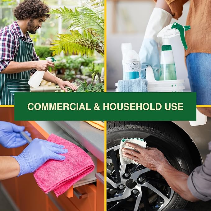 Heluva Green Spray Bottle Nozzle Replacement, Bottle Tops Only - Sprayer Nozzle Triggers for Heavy Duty, Commercial, Home Cleaning Solutions - Fits 8,16,24,32 oz Plastic & Glass Bottles, Green 24 pack