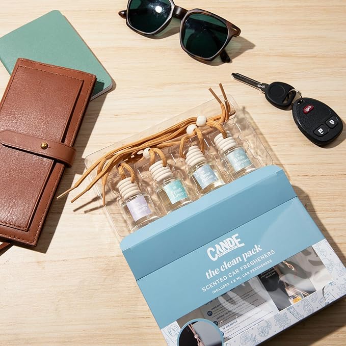 CE Craft Hanging Car Air Freshener – Fragrance Oil Diffuser with Essential Oils – Long-Lasting Aromatherapy Scents for Automobiles – 4 Pack, Masculine