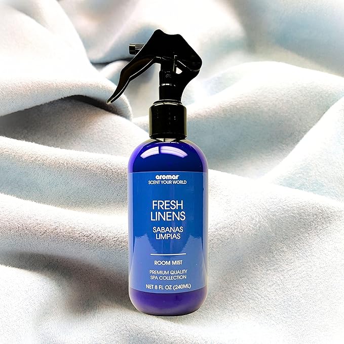 Aromar Essential Room Mist and Fabric Spray with Natural Freshener Aromatherapy for a Fresh and Rejuvenated Home 8 oz Fresh Linens
