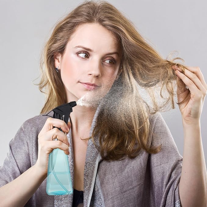 Spray Bottles (2-Pack, 12 Oz.) Mist/Stream, Plastic Water Spray Bottle for Hair, Plants, Cleaning, Cooking, BBQ, Pet - Empty Spray Bottles - Leak Proof - BPA-Free - Multicolor