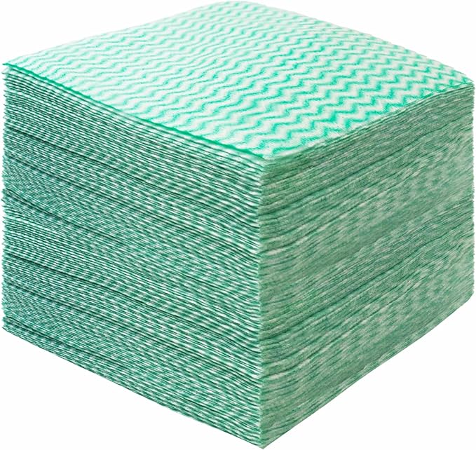 JEBBLAS 100Pack Reusable Cleaning Cloths 11.8‘’x11.8‘’ Handi Wipes Reusable Cloths Dry Cleaning Cloths Dish Towel Dish Cloths for Kitchen, Green