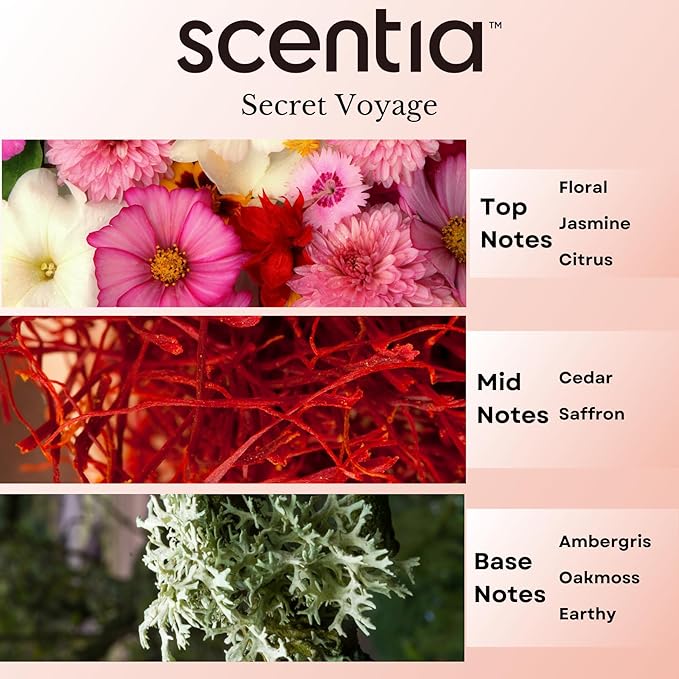 Scentia Hotel Diffuser Oil Inspired by The Baccarat Hotel Scent - 20 mL 0.67 fl oz - Essential Oil Blend of Cedar &Jasmine for Aromatherapy & humidifiers - Secret Voyage - Thanksgiving & Holiday Gift