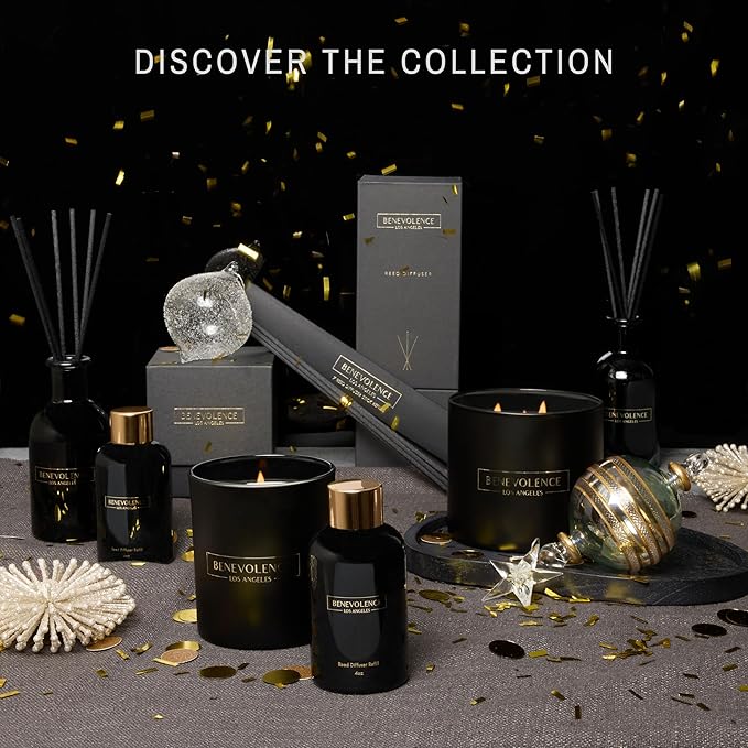 Benevolence LA Pine Scented Candle | Soy Candles, Black Candle for Home | Gifts for Women and Men | Home Fragrance | Aromatherapy | Bathroom Freshener | 8oz, 45 Hour Burn