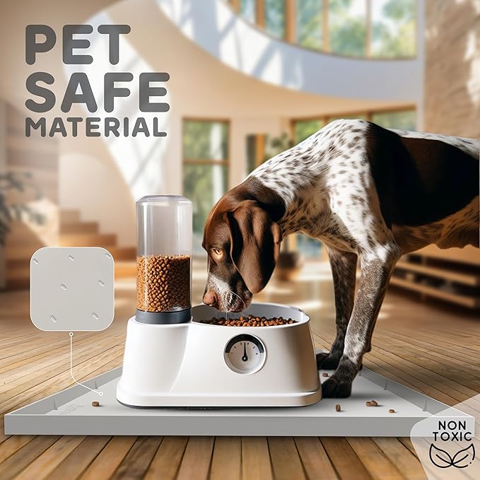 32x24x1” XL Dog Food Mat - All Purpose Under Sink Liner, Washer and Dryer Covers for The Top, Silicone Griddle Mat for Blackstone - Raised Edges Dog Mat for Food and Water Prevent Spill, Waterproof