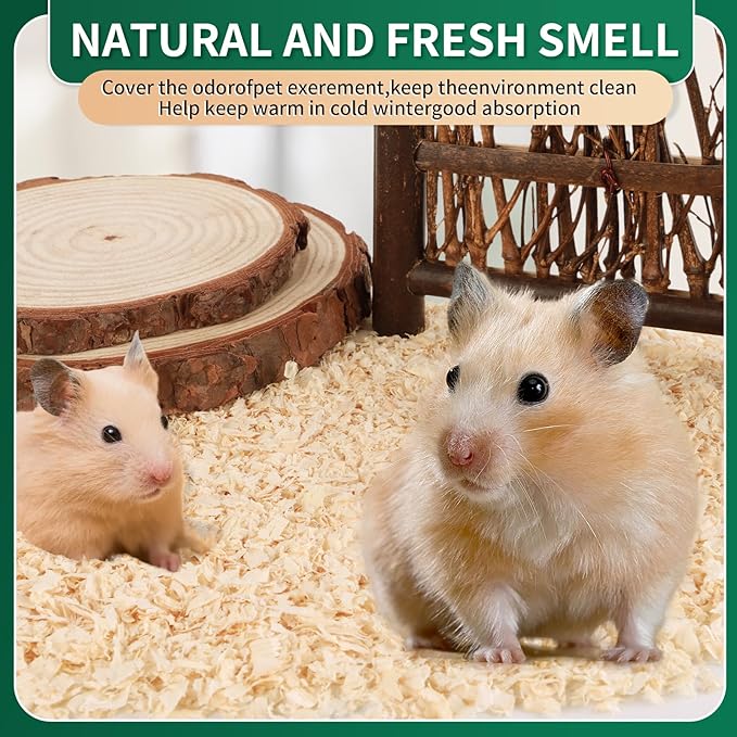 35oz Natural Aspen Wood Pet Bedding – Low Dust, Odor Control & Ultra Absorbent Shavings for Hamsters, Parrots, Guinea Pigs & Small Animals