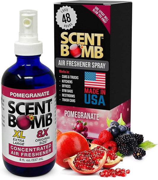 Scent Bomb Air Freshener Spray, Long-Lasting Odor Eliminator for Home & Car, Effective Deodorizer for Kitchen, Bathroom, Fresh Room Spray & Smell Neutralizer, Pomegranate Scent