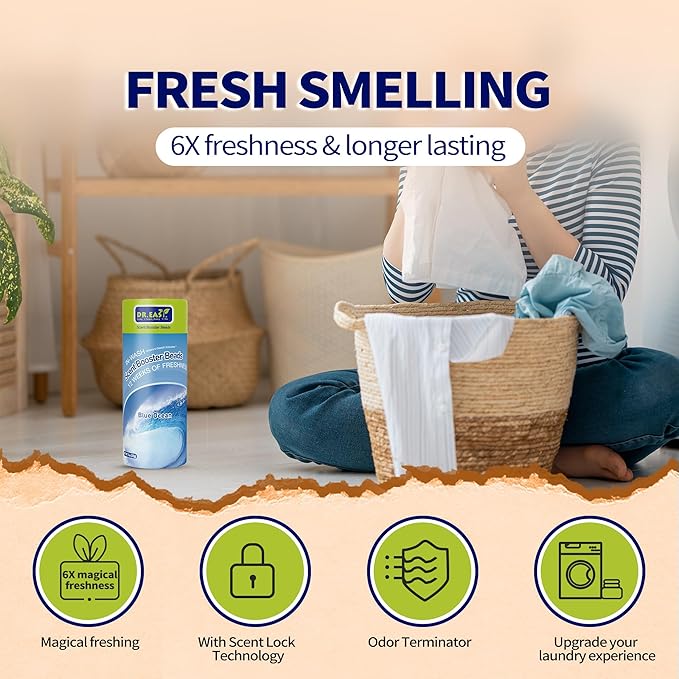 DR.EASY laundry scent boosters,Blue Ocean Scent Boosters for Washer，Bulk Laundry Booster Beads and fabric scent booster，Fresh Scented Clothes fo 12 Weeks