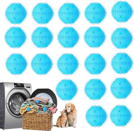 20 pcs Pet Hair Remover for Laundry, Reusable Dog & Cat Hair Remover Tool, Effectively Removes Pet Hair, Lint and Dander from Bedding and Clothing, Suitable for Washing Machines, Dryers