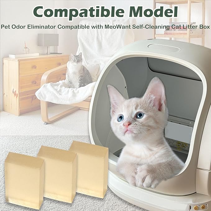3 Pack Pet Odor Control Deodorant Gel for MeoWant Automatic Cat Litter Box, Odor Eliminator for MeoWant Self-Cleaning Cat Litter Box