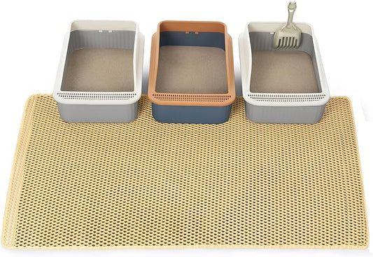 Extra Large Cat Litter Mats, XL 47"x28" Litter Trapping Mat for Cat,Litter Box Matt for indoor, 2 Layer Catcher Rug,Waterproof Urine Proof,Clean Easily,Non-Slip