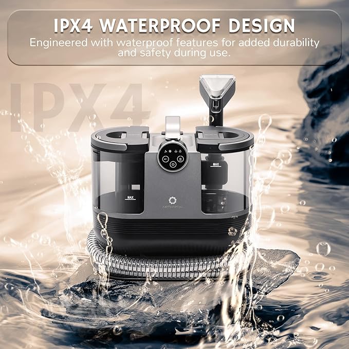 Airthereal S1 Carpet Cleaner Machine, Instant Heating Portable Upholstery Spot Cleaner, Shampooer Machine with Self-Cleaning, 14 Kpa Stain Remover Deep Cleaner for Pets, Stairs, Car Seat and Couch