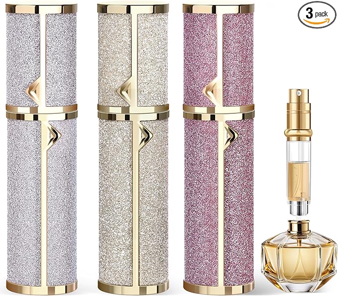 Travel Perfume Bottle Refillable 3PCS, Leak-Proof TSA Perfume Travel Bottle, Luxury Refillable Perfume Atomizer Portable Perfume Sprayer for Women & Men
