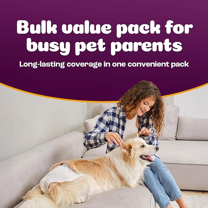 Inspire Pet Care Dog Diapers Female Dogs | Bulk Value Doggie Incontinence, Accidents, for Heat, Pee or Period and Housebreaking (X-Large (28 Count))