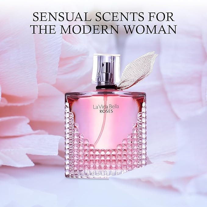 Women's Perfume Set - 2 Pack Eau de Parfum Spray 3.4 Oz Each | Floral Jasmine & Sweet Vanilla with Bergamot & Woody Notes | Long Lasting Original Scent Gift Set for Women (MilaWR&Lavi Rose)