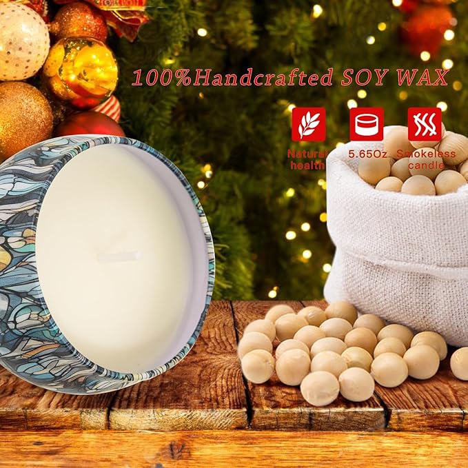 12 Pack Christmas Candles for Women Men: Long Lasting Winter Candle Set, Holiday Scented Candles for Home Scented, Soy Candle Gift Set for Bath Meditation Relaxing, Birthday Christmas Gifts Home Decor