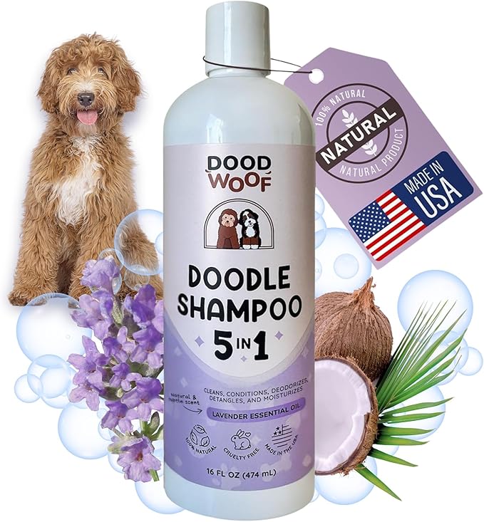 Dog Shampoo and Conditioner for Doodle - All Natural Dog Shampoo for Smelly Dogs, Sensitive Skin Pet Shampoo for Dogs, Goldendoodle, Doodles, Poodle, Puppy Shampoo and Conditioner - Dog Soap