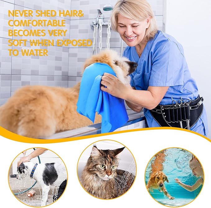 Tatuo 3 Pieces Pet Absorbent Dog Bath Towel 25.2 x 16.34 Inch Quick Drying Pet Shower Grooming Towel Machine Washable Suitable for Any Size Dogs Cats