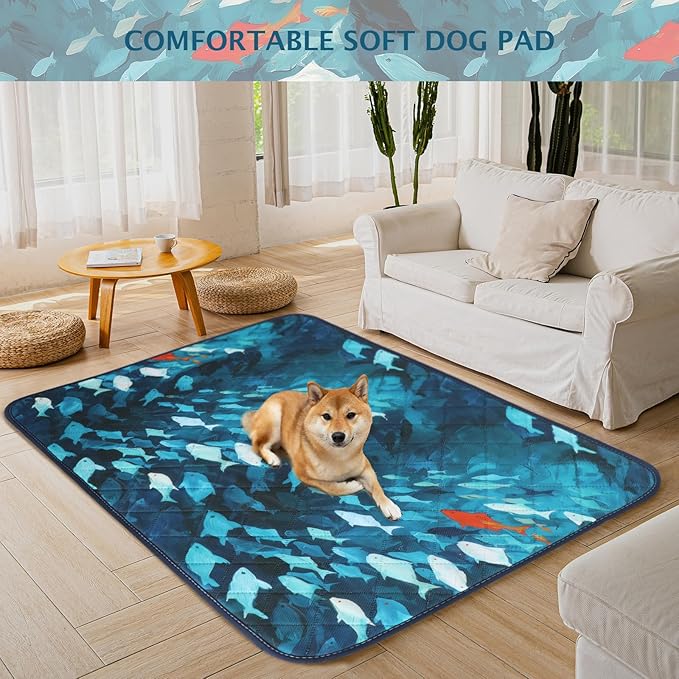 IEUUMLER Washable Pee Pads for Dogs, 2 Pack Reusable Waterproof Puppy Pads, Non-Slip Super Absorbent Training Pad for Playpen Crate Bed EU012