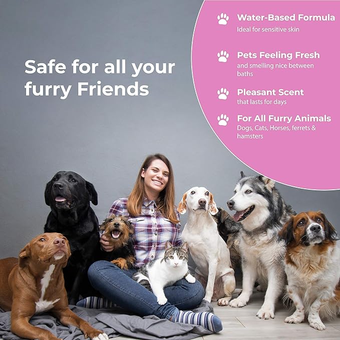 Dog Deodorizing Spray – Long-Lasting Dog Cologne & Pet Odor Eliminator – Cherry Blossom Scented Dog Perfume for Smelly Dogs – Safe, Refreshing Dog Grooming Spray