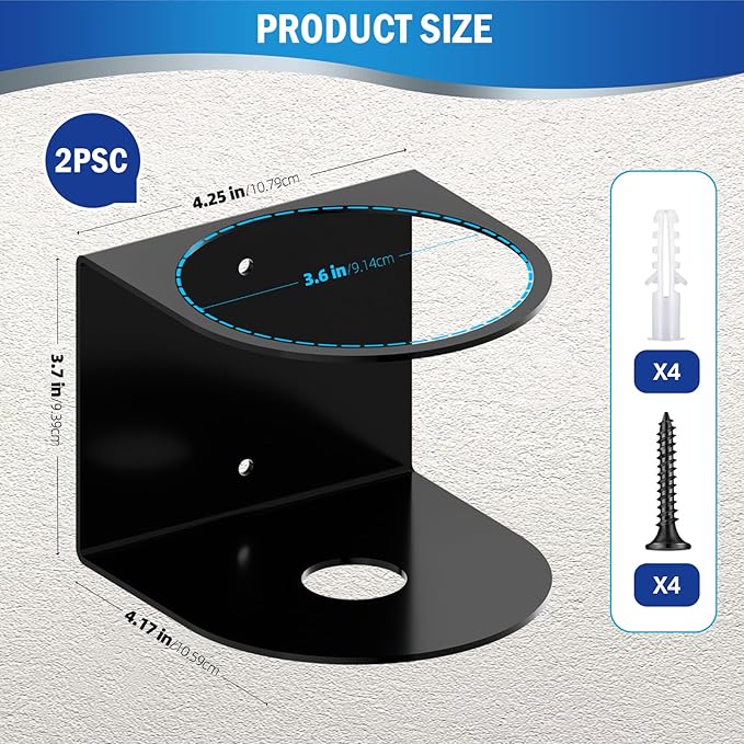 2 Pcs Spray Bottle Holder,Heavy-Duty Bottle Holder,Wall Mounted Cup Holder,Spray Bottle Rack for Garage,Kitchen and Bathroom Storage