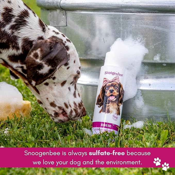 Rosie Dog Shampoo & Conditioner Combo 2 Pack - Floral Scented, Moisturizing & Hydrating - Makes Combing Easier, Promotes Fur Growth, Relieves Itchiness - 2 Bottles 16 oz