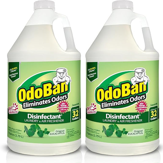 OdoBan Disinfectant Concentrate and Odor Eliminator, Made in the USA, Original Eucalyptus Scent, 2 Gallons
