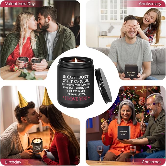 MOASITN Couples Candles for Her Him, Valentines Day, Birthday, Anniversary Christmas Candle for Men, Women, Boyfriend, Girlfriend, Personalized I Love You Candles Presents for Husband Wife