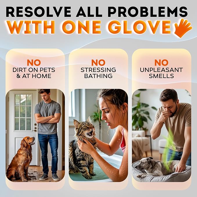 New 2025 Pet Cleaning Glove Wipes for Dogs and Cats – Hypoallergenic Hydrating & Nourishing – Suitable for Eyes, Ears, Paws & Body – Lavender Scent – Ideal for Daily Care & Travel – 18 Count (Lavanda)