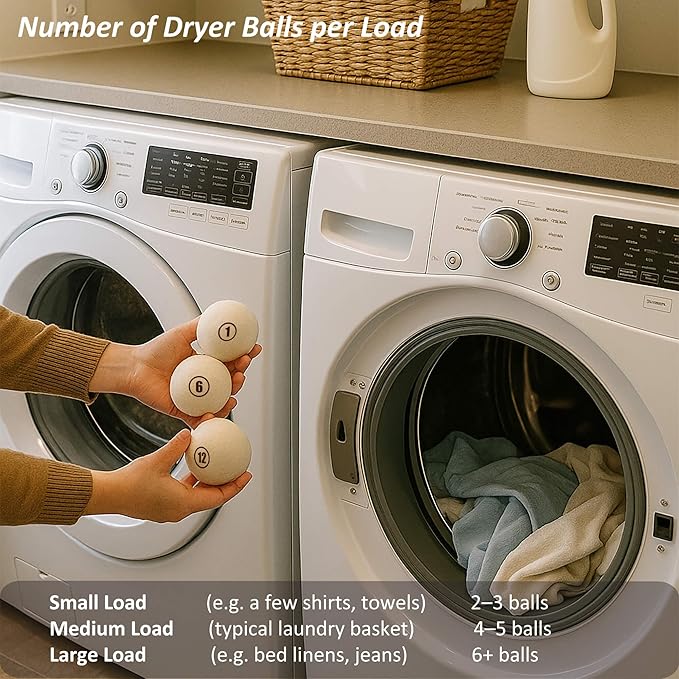 Wool Dryer Balls Laundry, XXL(3.1") 4 Pack, Premium Fabric Softener Ball, Reusable, Anti Static, Chemical Free Natural Wool Balls for Dryer, Laundry Dryer Balls – 100% New Zealand Wool