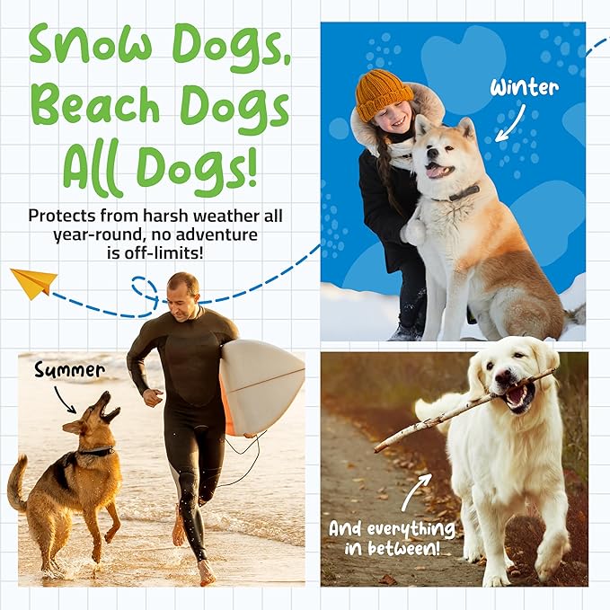 Roll-On Dog Paw Balm - Moisturizer & Soothing Protection from Snow & Hot Pavements - Snout Soother for Dogs - Easy & Fast to Apply, Natural, Non-Toxic, Food-Grade, Lick-Safe Wax