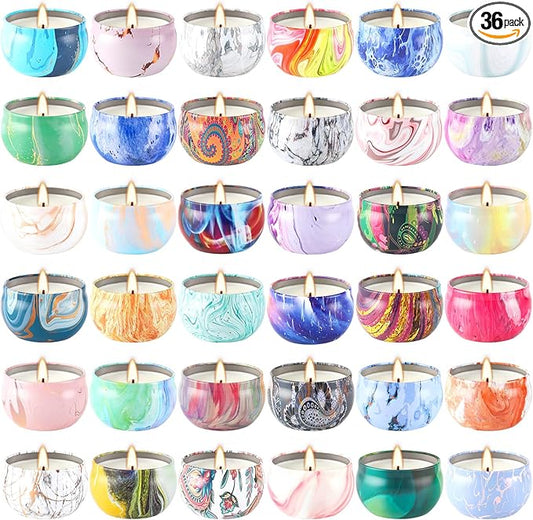 36 Pack Scented Candles Gift Set for Woman, Jar Candle, 2.5 oz Soy Wax Tin Candle-Ideal Gift for Travel Home Décor